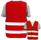 Warnweste selbst gestalten mit eigenem Aufdruck * Bedruckt mit Name Text Bild Logo Firma, Farbe & Größe:Rot/Größe S, Position & Druckart:Ohne Druck (nur Weste)
