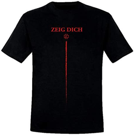 Rammstein Herren T-Shirt Zeig Dich Offizielles Band Merchandise Fan Shirt schwarz mit rotem Front Print (M)