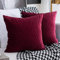 Sunia Kissenbezüge 50x50 cm Set mit 2 Samt Moderne Kissenbezüge dekorativen quadratischen rechteckigen Kissenbezüge für Couch Bett Sofa Stuhl Schlafzimmer Wohnzimmer, Rot