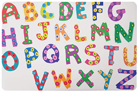 Schreibtischunterlage ABC Alphabet auf hellem Grund 40 x 60 cm abwischbar