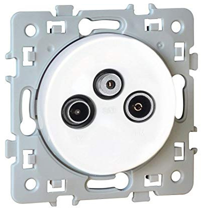 Prise TV+FM+SAT Square 1 poste - 250V - Blanc