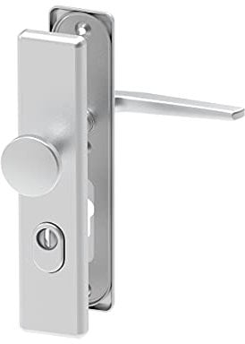 BASI Tür-Schutzbeschlag aus Aluminium F1 | für Haustüren |Türstärke 50-70 mm | Türklinke | Zylinderabdeckung | Wechselgarnitur | Drücker | Knopf