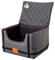 Golden Dog - Transportbox Hund mit Sicherheitsgurt XL-75x55x33 cm - Leder Imitation Autositz Hund, Wasserdicht Hundesitz Auto - Beifahrersitz Hundebox Faltbar - Anschnallgurt Hundekorb Auto, Grau