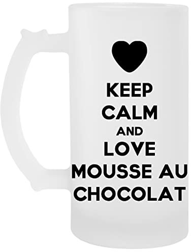 Keep Calm And Love Mousse Au Chocolat Transparent Bier Becher Beer Mug