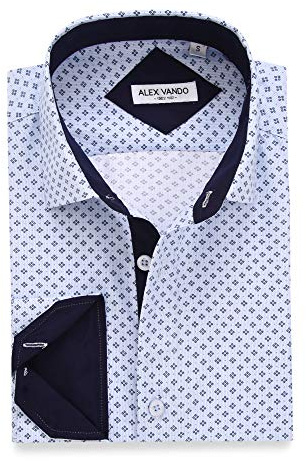 Alex Vando Mens Printed Dress Shirts Long Sleeve Regular Fit Button Down Shirt,Green,M