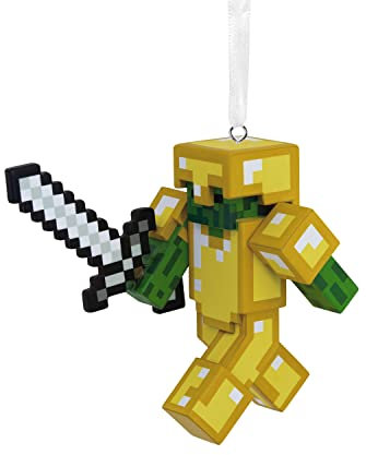 Hallmark Minecraft Zombie with Sword and Armor Christmas Ornament, Resin
