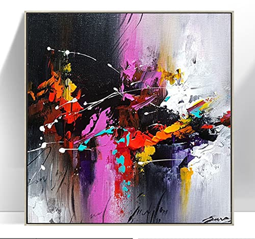 Acrylbilder Auf Leinwand Handgemalt, Bunte Textur Graffiti Minimalismus Abstrakte Moderne Große Original Handbemalte Messer Kunstwerke Gemälde Auf Leinwand Wandkunst Für Home Office Dekorationen