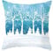 Dsnyu Kissenbezug mit Weihnachtsmotiv, Winter-Schnee-Bäume-Muster Kissenhülle Polyester, Blau Weiß Zierkissenbezüge für Wohnzimmer 40x40cm