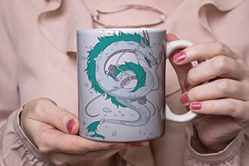 Haku Chihiros Reise ins Zauberland Kaffeetasse Anime Tasse 330ml weiß Spülmaschinen fest sowie Mikrowellen geeignet farbig bedruckte Teetasse (#3)