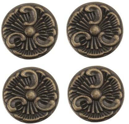 Tofficu 4pcs Round Handle Sliding Key Cupboard Knobs Exterior Antique Gold Knobs Privacy Cabinet Hardware Knobs Dishwasher Vintage Dresser Knobs Deadbolt Fridge Appliance Zinc Alloy Brass