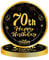 YAAVAAW Happy 70th Birthday Paper Plates 9”Black and Gold,16Pcs Disposable Tableware Party Plates,Happy 70th Birthday decor Plates ,,Him,Her 70th Birthday Party Supplies Table decor