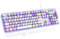 Atelus Teclado con cable para computadora, teclado Plug Play USB de tamaño completo con almohadilla numérica grande, indicadores de tapas, soportes plegables, para Windows 7/8/10 PC portátil (morado