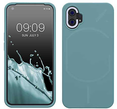 kwmobile Hülle kompatibel mit Nothing Phone (1) Hülle - Silikon Handy Case - Handyhülle weiche Oberfläche - kabelloses Laden - Antique Stone