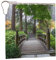 Shower Curtain Garden Bridge Scene Waterproof Moistureproof Trees Outdoor Landscape Bathroom Bath Curtains Decoration 183x183cm