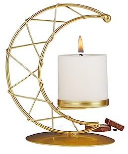 HEXEH Kerzenhalterhalter Moderne Mond Metall Kerzenhalter Romantische Hochzeit Kerzenhalter Dekoration Kandelaber Esstisch Dekor Mode Wohnkultur Kandelaber (Color : Golden)