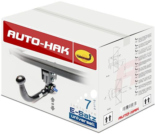 AUTO-HAK NEU Anhängerkupplung AHK abnehmbar vertikal kompatibel mit Renault Trafic L1 L2 III Van 06.2014-02.2021 mit 7-polig Universal-Elektrosatz/E-Satz