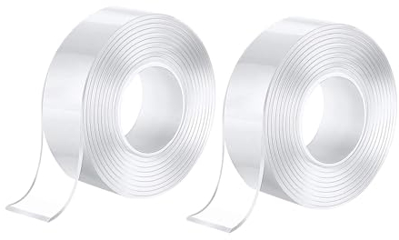 Nano Tape 6m, Doppelseitiges Klebeband Extra Stark, (2mm Dick), Transparent Montageband, Abnehmbar und Spurlos, Wiederverwendbares Klebestreifen. (2 Rollen 3M x 3CM x 2MM)