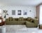 Lisa Design Colombine – Modulares Ecksofa rechts – 5-Sitzer – aus Cord Grün
