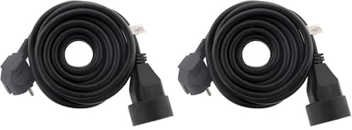 Prolongateur 16A 2P+T HO5VV-F 3G1,5mm² Noir 5m (Packung mit 2)