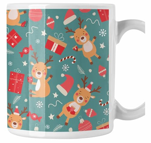 Colorfamily Tazza Natale Fantasia Natalizia Renna Caramelle Regalo Merry Christmas Regalo Natale