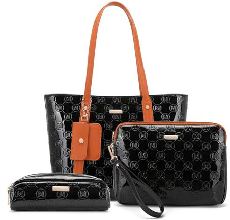 Miss Lulu Handtasche Tasche Damen Shopper Mittelgroß Schultertaschen 3 Pieces Set