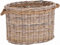 Korb-Outlet Großer Pflanzkorb Holzkorb oval Grau Natur Rattan mit Seilrand/Übertopf aus Rattan (Oval XL 60cm)