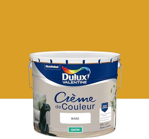 Dulux Valentine Crème de Couleur - Peinture multi-supports intérieure - Satin Miel 10 L