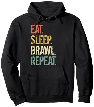 Eat Sleep Brawl Repeat Stars Lustiges Videospiel Pullover Hoodie
