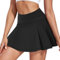 Santic Radlerhose Damen Gepolstert 2 in 1 Fahrradröcke mit Tasche Innerhose Sport Skort Hosenrock mit Sitzpolster 4D Radsportröcke Kurze Schwarz M