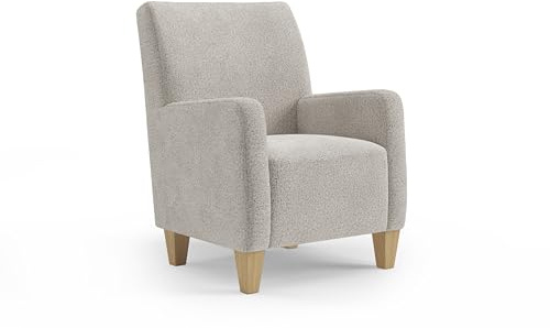 Cavadore Sessel Vida / Polstersessel im trendigen Design / 74 x 93 x 81 / Chenille, Naturweiß