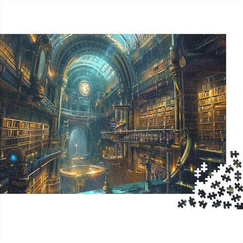 Bibliothek Puzzle Für Erwachsene 1000 Teile - Magische Bibliothek Anspruchsvoll Unmögliches Spielzeug Geschenk Premium Quality (75x50cm)