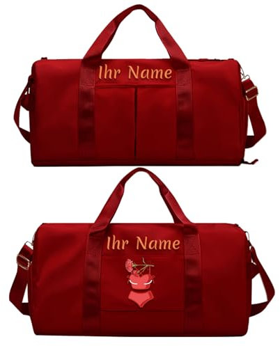 Personalisierte bestickte Sporttasche mit Nass- und Trockenfächern und Schuhfachd Wochenend-Camping-Canvas-Tasche