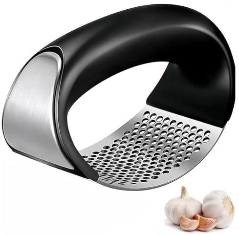 Presse Ail à Bascule Inox Ecrase Ail Manuel Hachoir Ail Coupe Ail Garlic Press