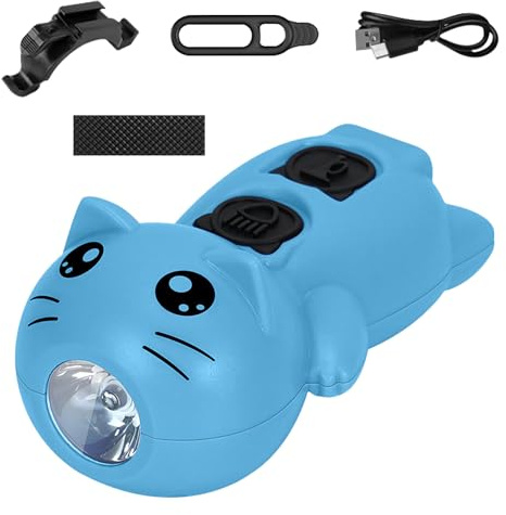 Editbar Kinder Scooter Licht, LED Kinder Roller Licht - USB Wiederaufladbar Kinderwagen Licht, LED Warnlicht, Dreifachmodus mit Hupe, IP64 Wasserdicht, für Roller und Kinderwagen