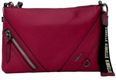 Rebelle Borsa a mano da donna in pelle con tracolla RED, TAGLIA UNICA