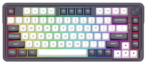 Redragon K715 PRO Custom Gaming Keyboard, 81 Keys Wireless Programmable Gasket Mechanical Keyboard w/Hot-Swap Socket, Dedicated Knob Control & 5-Layer Noise Dampening, Custom Linear Switch