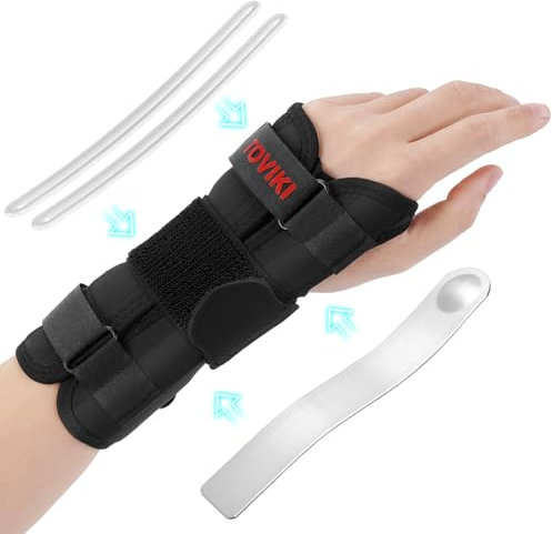 TOVIKI Handgelenk Bandage - Handgelenkstütze mit Metall & ABS-Stützstreifen Linke Hand,Verstellbare Tag-Nacht Handgelenkbandage für Männer Frauen,Arthritis,Sehnenentzündung,Verstauchung(Linke Hand)