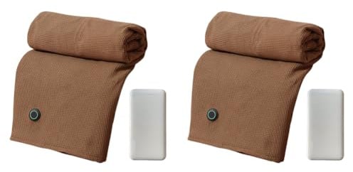 LYEAA Tragbare elektrische USB-Heizdecke mit 3 Heizstufen und 5000-mAh-Powerbank-Heizdeckenschal