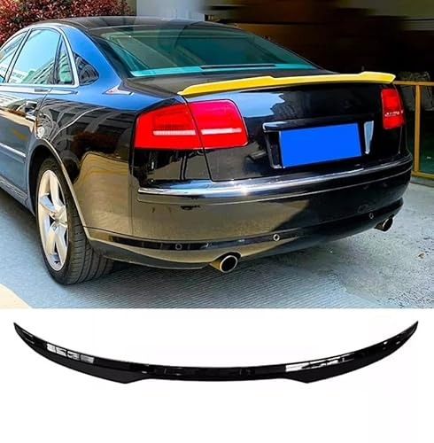 For Auto Perfectionists UK Rear Boot Spoiler Lip Wing Body Kit Compatible With Audi A8 S8 D3 2003-2010 ABS Gloss Black
