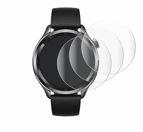 Savvies Schutzfolie für Xiaomi Watch S4 | (47 mm) 4 Stück Transparenter Displayschutz Made in Germany Curved Full-ScreenDisplayschutz-Folie Klar Anti-Fingerabdruck