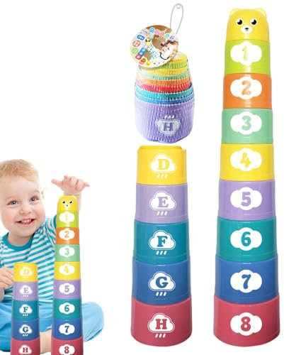 Set di tazze impilabili - Toy Cup Toy | Coppe puzzle impilabili tazze, tazze puzzle impilabili, giochi di nidificazione per bambini per 6 mesi, tumblers colorati