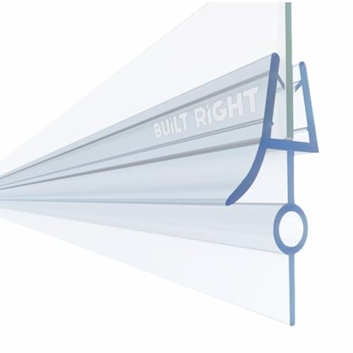 Built Right Shower Screen Seal Strip & Shower Door Seal Strip – Flexible PVC Bath Sealant Strip – Leak-Proof Shower Seal Strip for Shower Screen and Shower Door – 6mm (16mm Gap) Seal A