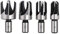 HOHXEN Cortador de Tapones de Madera, Tapón de Madera Broca Cónica, 4 Piezas de Acero al Carbono con Vástago Redondo, Juego de Brocas para Madera, Tamaño Métrico - 6mm/10mm/13mm/16mm - Plata