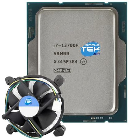 SIMPLETEK - Core i7‑13700F LGA 1700 Desktop Processor, 16 core (8P+8E) / 24 threads, 2.1 GHz base - Turbo up to 5.2 GHz - Heatsink included