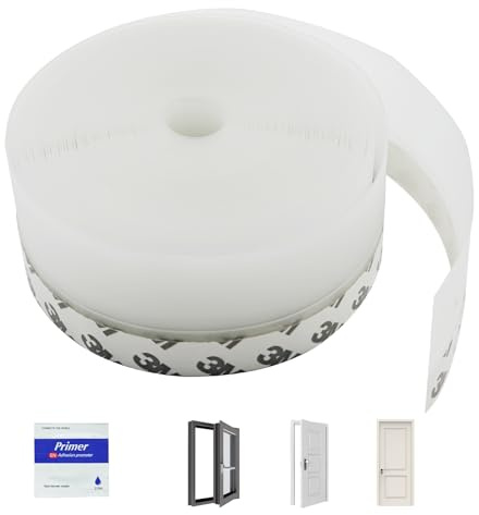 MIPIACE Strisce di Tenuta Silicone Sottoporta 10M x 45MM Paraspifferi a Forma di Porta Trasparente Paraspifferi Silicone Sottoporta Strisce di Guarnizione Autoadesive per Porte e Finestre Antivento