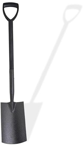 Abaseen Heavy Duty Digging Spade for Gardening | Lightweight One-Piece Carbon Steel Garden Spade with Durable Handle | Rust Resistant, Strong Grip, Ideal for Soil, Beds, Borders | Black