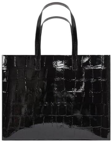 Ted Baker Schultertasche Shopper Allicon Croc Effect Icon Bag Jet - Black schwarz