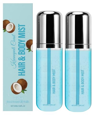 Vanille Parfüm Und Kokos Parfum,Kokosmilch Und Vanilla Perfume,Bodyspray Damen,Körperspray,Duftspray Für Haar Und Körper,Haarpflege,Hautpflege Spray Für Frauen Und Männer,60ML(Kokos 2 Stück)
