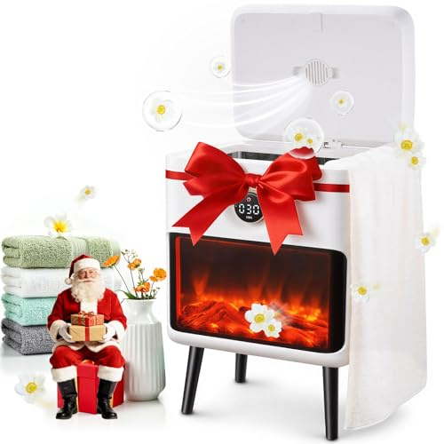 AAOBOSI Luxury Rectangle Towel Warmer - Spa & Bathroom Heater with Fragrance, Towel Warmer with 3D Flame Screen,Auto Shut-Off, Fits Towels, Blankets, Bathrobes, PJ's for Him & Her.