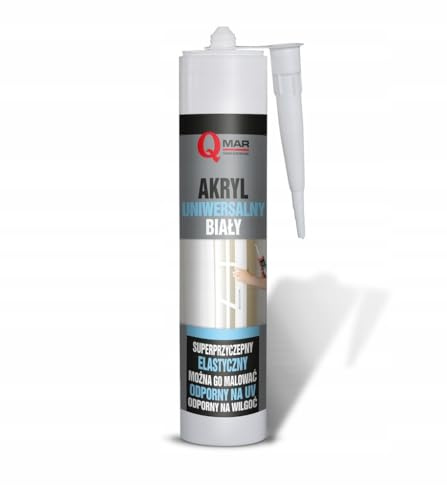 Acryl Weiß 300ml QMAR – elastischer Bau-Dichtstoff, Spachtelmasse für Wände, Risse, Fugen, Fenster, Türen, Beton, Ziegel, Putz, Holz, Gipskarton – schnell trocknend